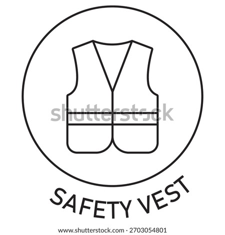 Safety Vest icon, Reflective Vest, Safety Jacket, Workwear Protection, PPE Vest, vector