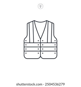 Safety Vest icon symbol vector illustration isolated on white background