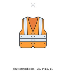 Safety Vest icon symbol vector illustration isolated on white background