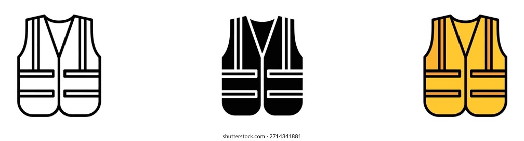 Safety Vest icon vector. construction and road work protection symbol. vector illustration.