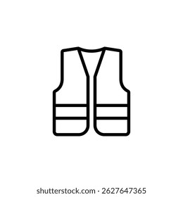 safety vest icon vector. in line style design on white background. vector illustration