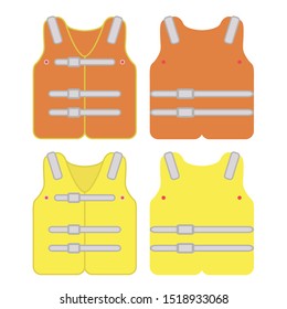 Safety vest, industrial with reflective strips. Vector illustration