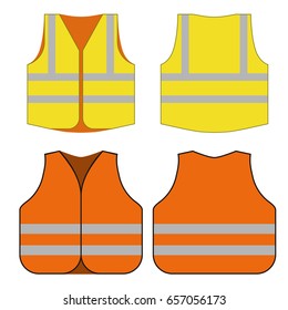Safety Vest Industrial Waistcoat Reflective Strips Stock Vector ...