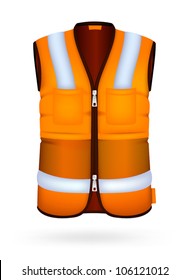 Safety vest isolated on white.