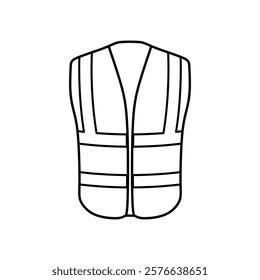 Safety vest jacket outline icon. Traffic and worker uniform wear. Editable graphic resources for many purposes.