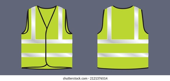 safety vest or Safety jacket in yellow colour, jacket design vector illustration svg