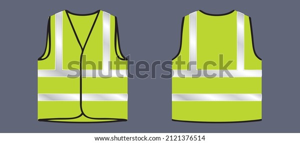 safety vest or Safety jacket in yellow\
colour, jacket design vector\
illustration