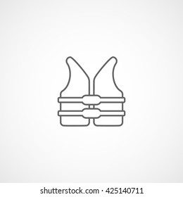 Safety Vest Line Icon On White Background