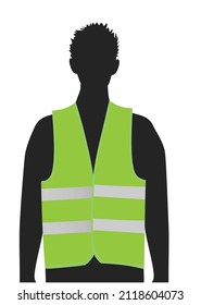 Safety vest on silhouette. vector