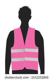 El chaleco de seguridad sobre la silueta. vector
