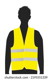 Safety vest on silhouette. vector