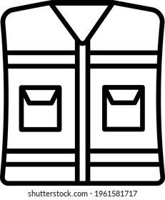 Safety vest outline icon illustration for labour day and other content