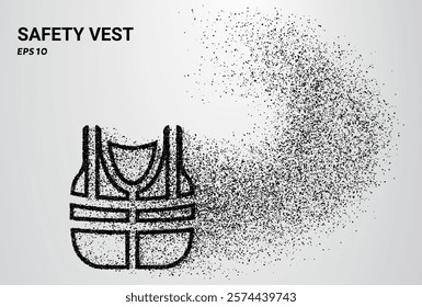 Safety Vest of particles. Safety Vest consists of small circles. Vector illustration.