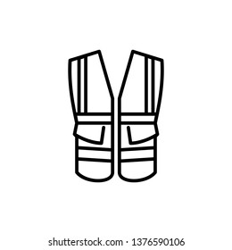 safety vest with pocket outline icon