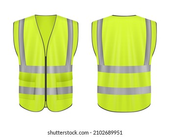 Safety vest set on a white background. Vector illustration. svg