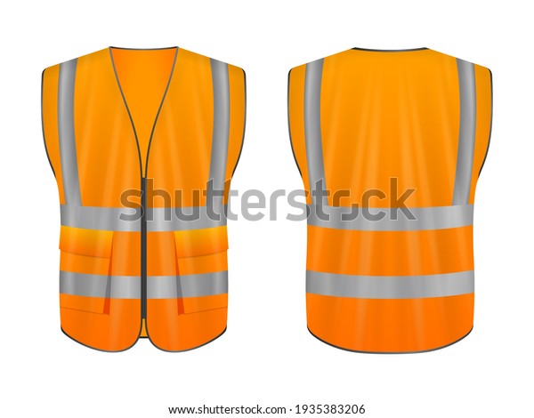 Safety Vest Set On White Background Stock Vector (Royalty Free) 1935383206