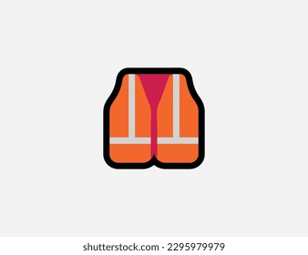 Safety Vest vector icon. Emoji illustration. Isolated Vest vector emoticon