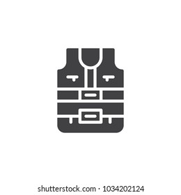 Safety vest vector icon. filled flat sign for mobile concept and web design. Life jacket simple solid icon. Symbol, logo illustration. Pixel perfect vector graphics