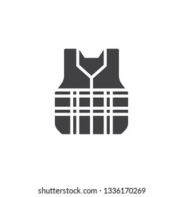 Safety vest vector icon. filled flat sign for mobile concept and web design. Jacket safety rescue glyph icon. Symbol, logo illustration. Pixel perfect vector graphics