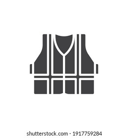 Safety vest vector icon. filled flat sign for mobile concept and web design. glyph icon. Symbol, logo illustration. Vector graphics
