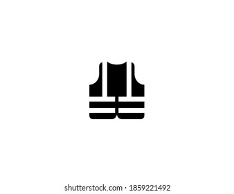 Safety vest vector icon. Isolated safety vest illustration