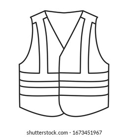 Safety vest vector icon.Outline vector icon isolated on white background safety vest.