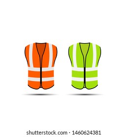 Sicherheitsweste Vektorillustration einzeln auf weißem Hintergrund. Reflektive Sicherheit, Safegard-Jacke Symbol für sichere Uniform für Rettungs- oder Sicherheitskräfte
