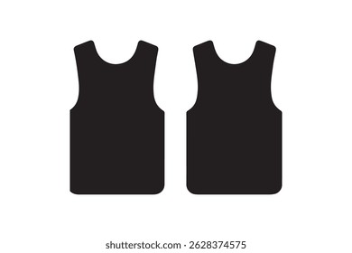 Safety vest vector silhouette isolated in white background