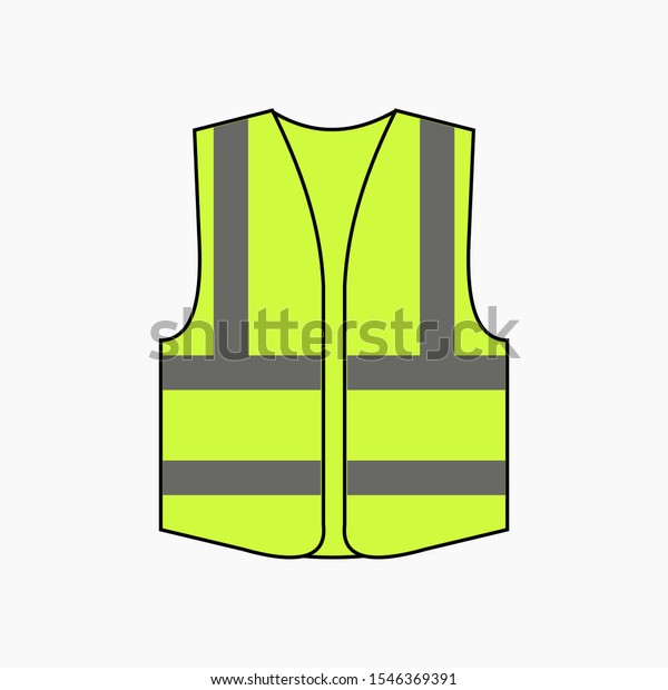 Safety Vest Yellow Work Uniform Reflective Stock Vector (Royalty Free ...