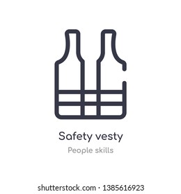 safety vesty outline icon. isolated line vector illustration from people skills collection. editable thin stroke safety vesty icon on white background