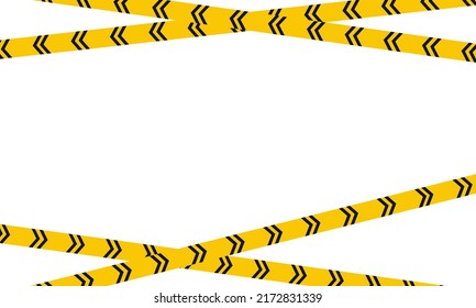 Safety warning banner template. Black-yellow-white striped banner. Vector illustration on white background.