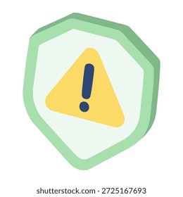 aviso de segurança ponto de exclamação cor plana vetor ilustração modelo design