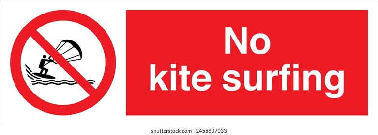 Safety Warning Prohibition ISO British Signs Landscape No kite surfing