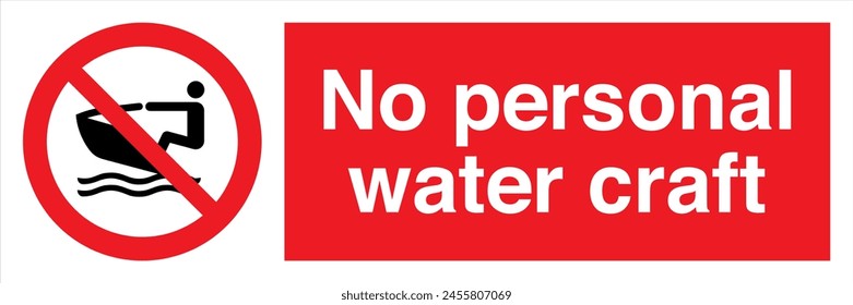 Safety Warning Prohibition ISO British Signs Landscape No personal water craft