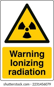 Safety Warning Sign Marking Label Standards Warning ionizing radiation