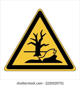 Safety Warning Sign Original International Standards ISO 7010 Substance Or Mixture That Can Cause An Environmental Hazard