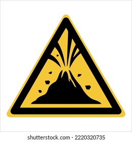 Safety Warning Sign Original International Standards ISO 7010 Warning Active volcano zone