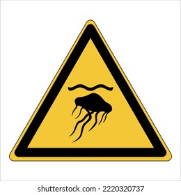 Safety Warning Sign Original International Standards ISO 7010 Warning; Jellyfish