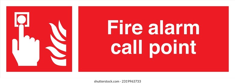 Safety warning signs fire equipment fire action signs with text Fire alarm call point