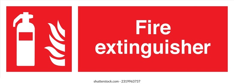 Safety warning signs fire equipment fire action signs with text Fire extinguisher