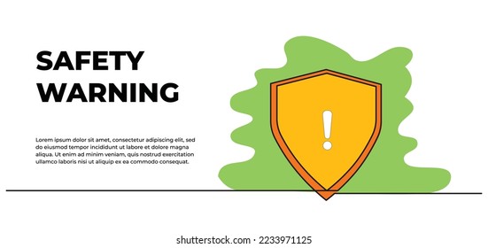 Safety warning symbol vector illustration. Business concept design. Modern flat in continuous line style.