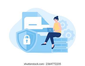Safety web hosting, ssl trending concept flat illustration