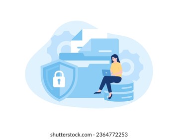 Safety web hosting, ssl trending concept flat illustration