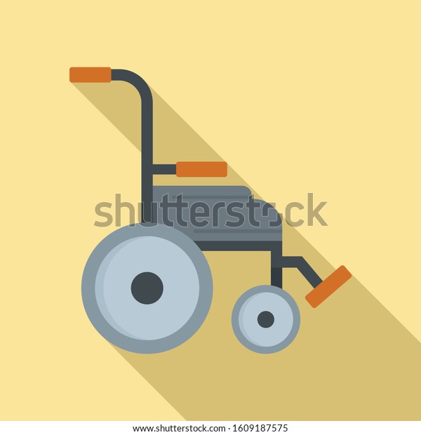 Safety wheelchair icon. Flat illustration
of safety wheelchair vector icon for web
design