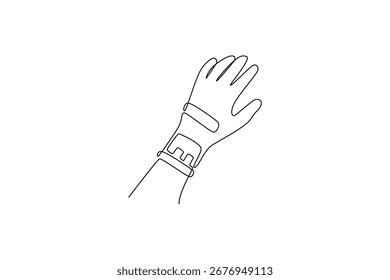 Concepto de seguridad en el trabajo. Diseño de dibujo de línea única. Ilustración gráfica de Vector