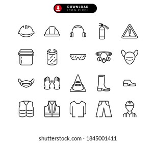 safety work equipment outline icon, editable stroke