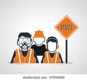 Safety at work icon design 
