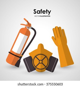 Safety at work icon design 