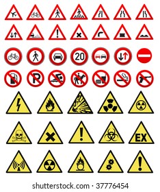 safety and work sign collection vector