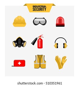 Safety At Work Vector Icons Collection.